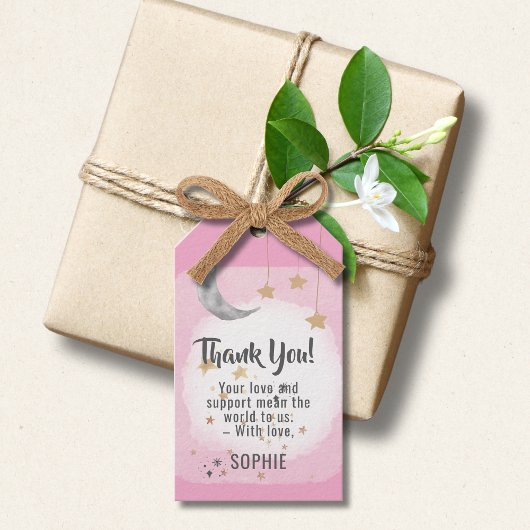 Twinkle Twinkle Little Star Pink Aquarell Splash Geschenkanhänger