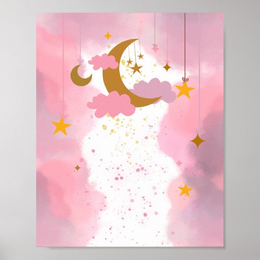 Twinkle Twinkle Little Star Pink Blank DIY Poster (Vorne)