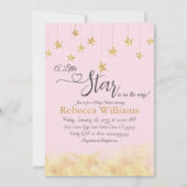 Twinkle Twinkle Little Star Pink Cloud Baby Shower Einladung (Vorderseite)