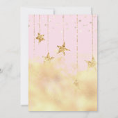 Twinkle Twinkle Little Star Pink Cloud Baby Shower Einladung (Rückseite)