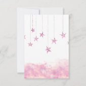 Twinkle Twinkle Little Star Pink Girl Baby Shower Dankeskarte (Rückseite)