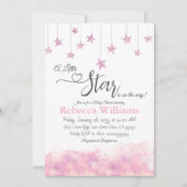 Twinkle Twinkle Little Star Pink Girl Baby Shower Einladung (Vorderseite)
