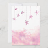 Twinkle Twinkle Little Star Pink Girl Baby Shower Einladung (Rückseite)