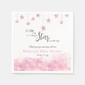 Twinkle Twinkle Little Star Pink Girl Baby Shower Serviette (Vorderseite)