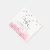 Twinkle Twinkle Little Star Pink Girl Baby Shower Serviette (Ecke)