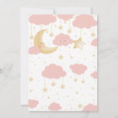 Twinkle Twinkle Little Star Pink Girl Babydusche Einladung (Rückseite)