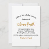 Twinkle Twinkle Little Star Pink Gold Baby Dusche Einladung (Rückseite)