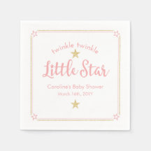 Twinkle Twinkle Little Star Pink Gold Baby Dusche