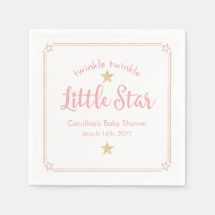 Twinkle Twinkle Little Star Pink Gold Baby Dusche Serviette