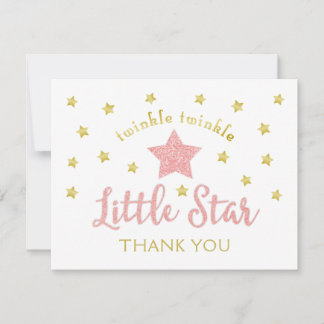 Twinkle Twinkle Little Star Pink Gold Vielen Dank Dankeskarte