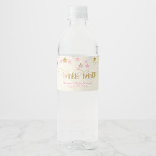 Twinkle Twinkle Little Star Pink & Gold Wasserflaschenetikett