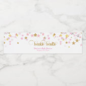 Twinkle Twinkle Little Star Pink & Gold Wasserflaschenetikett (Einzelnes Label)