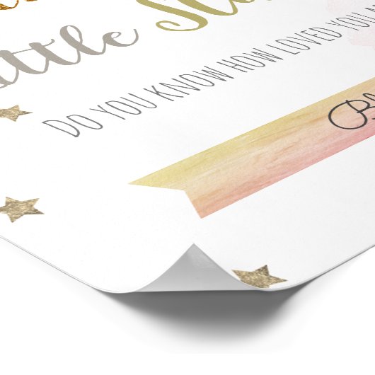 Twinkle Twinkle Little Star Pink Kinderzimmer Art Poster (Ecke)