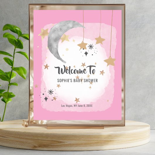 Twinkle Twinkle Little Star Pink Splash Willkommen Poster