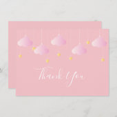 Twinkle Twinkle Little Star Pink Vielen Dank Dankeskarte (Vorne/Hinten)