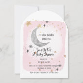 Twinkle Twinkle Little Star Pink Wasserfarben Arch Einladung (Vorderseite)