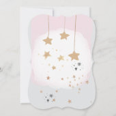 Twinkle Twinkle Little Star Pink Watercolor Einladung (Rückseite)