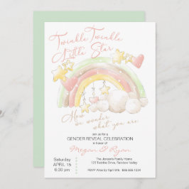 Twinkle Twinkle Little Star Rainbow Gender Reveal Einladung