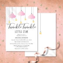Twinkle Twinkle Little Star Rosa Baby Girl Shower