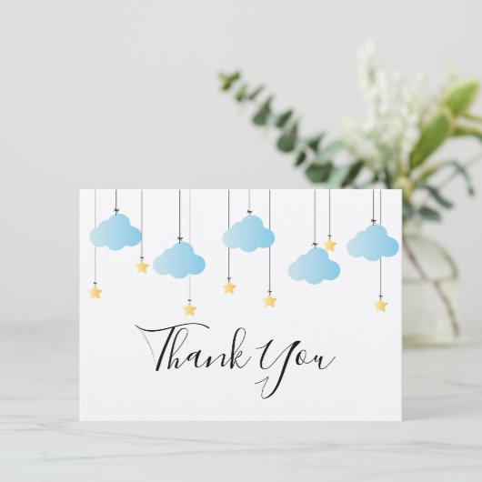 Twinkle Twinkle Little Star Rustic Boho Dankeskarte (Stehend Vorderseite)