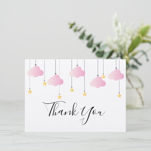 Twinkle Twinkle Little Star Rustic Boho Dankeskarte (Stehend Vorderseite)