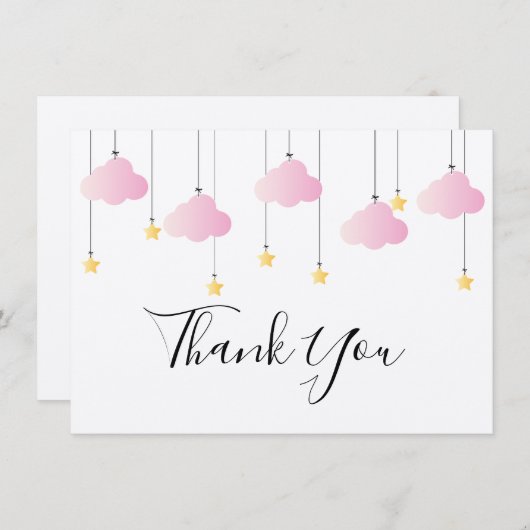 Twinkle Twinkle Little Star Rustic Boho Dankeskarte (Vorne/Hinten)