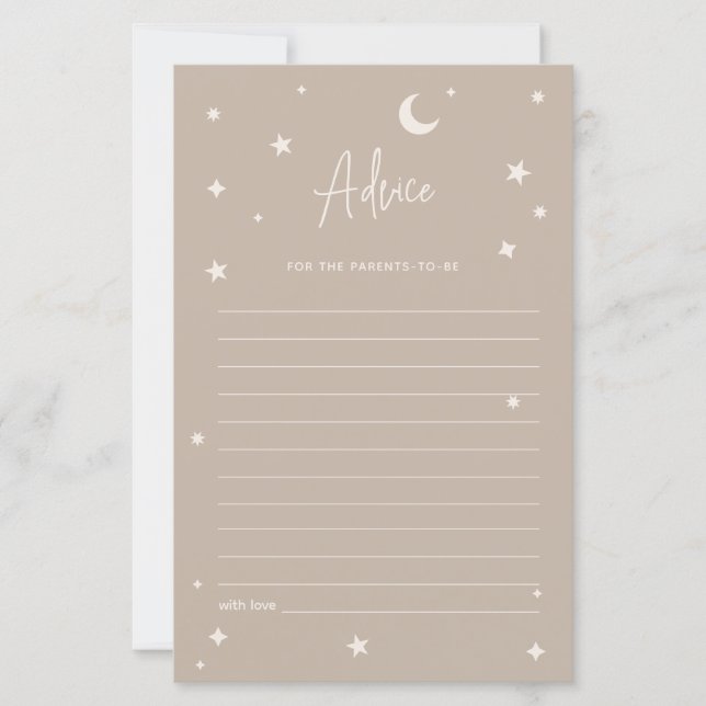 Twinkle Twinkle Little Star Shower Advice Card (Vorderseite)