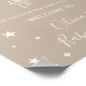 Twinkle Twinkle Little Star Shower Welcome Sign Poster (Ecke)