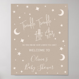 Twinkle Twinkle Little Star Shower Welcome Sign Poster