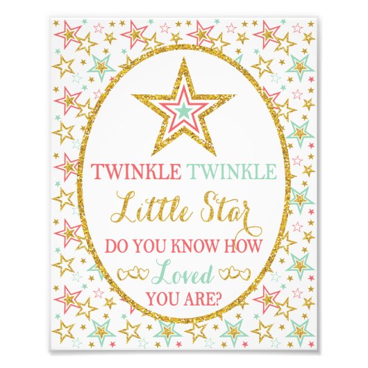 Twinkle Twinkle Little Star Sign - 8" x 10" Print Fotodruck (Vorne)