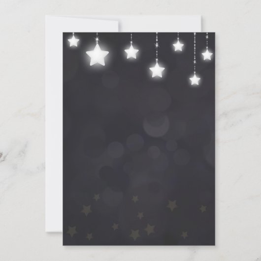 Twinkle Twinkle Little Star Silver Baby Dusche Einladung (Rückseite)