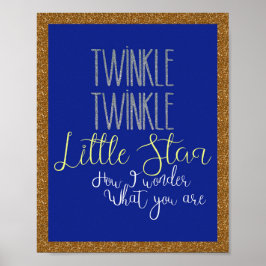 Twinkle Twinkle Little Star Silver und Gold Poster