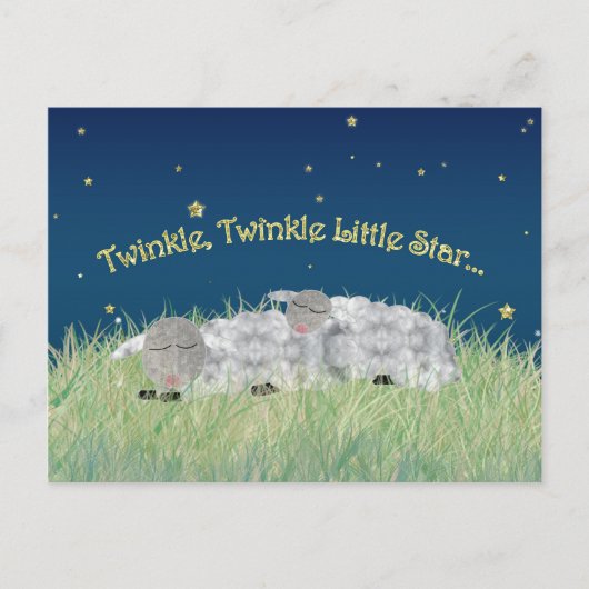 Twinkle Twinkle Little Star Sleeping Sheep Postkarte (Vorderseite)