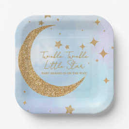 Twinkle Twinkle Little Star Square Paper Plate Pappteller