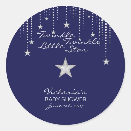 Twinkle Twinkle Little Star Stickers - Blau, Silbe (Vorderseite)