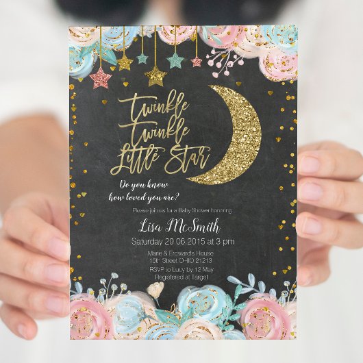Twinkle Twinkle Little Star Twin Baby Dusche Einladung
