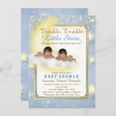 Twinkle Twinkle Little Star Twin Boy Baby Dusche I Einladung (Vorne/Hinten)