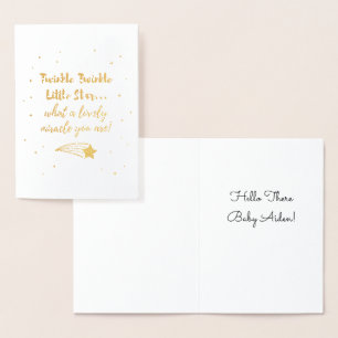 Twinkle Twinkle Little Star Typografy Gold Foil Folienkarte