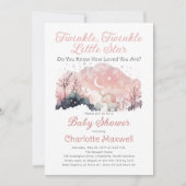 Twinkle Twinkle Little Star Unicorn Kinderdusche Einladung (Vorderseite)