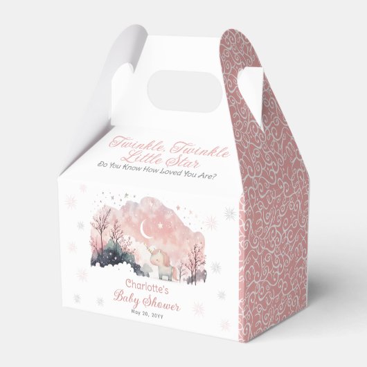 Twinkle Twinkle Little Star Unicorn Kinderdusche Geschenkschachtel (Rückseite)
