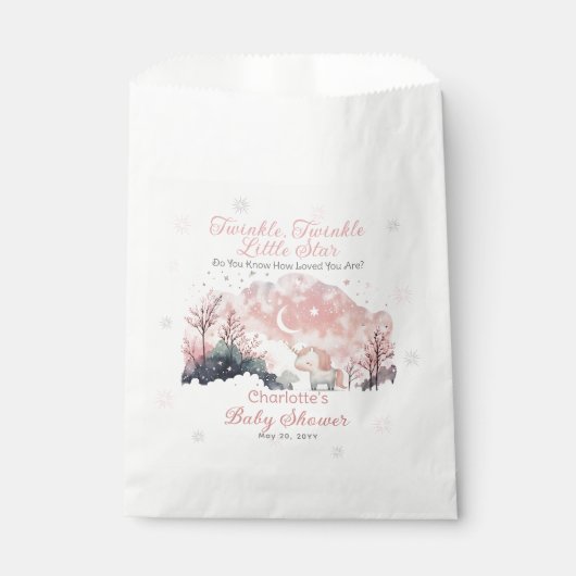 Twinkle Twinkle Little Star Unicorn Kinderdusche Geschenktütchen (Vorderseite)