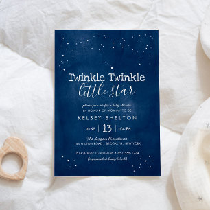 Twinkle Twinkle Little Star Watercolor Babydusche Einladung