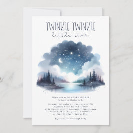 Twinkle Twinkle Little Star Watercolor Babydusche Einladung