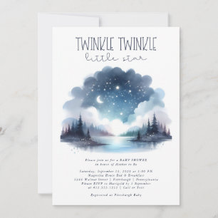 Twinkle Twinkle Little Star Watercolor Babydusche Einladung