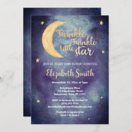 Twinkle Twinkle little star watercolor babyshower Einladung