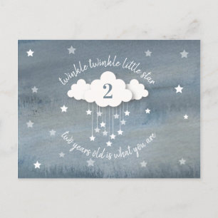 Twinkle Twinkle Little Star Watercolor Geburtstag Einladungspostkarte