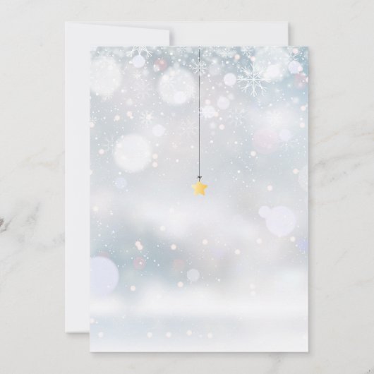 Twinkle Twinkle Little Star Winter Baby Dusche Einladung (Rückseite)