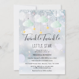 Twinkle Twinkle Little Star Winter Baby Dusche Einladung