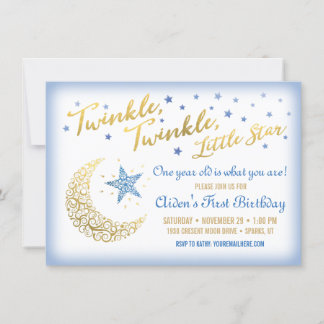 Twinkle Twinkle Little Star zum Geburtstag Einladu Einladung