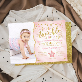 Twinkle Twinkle Little Star zum Geburtstag Einladu Einladung